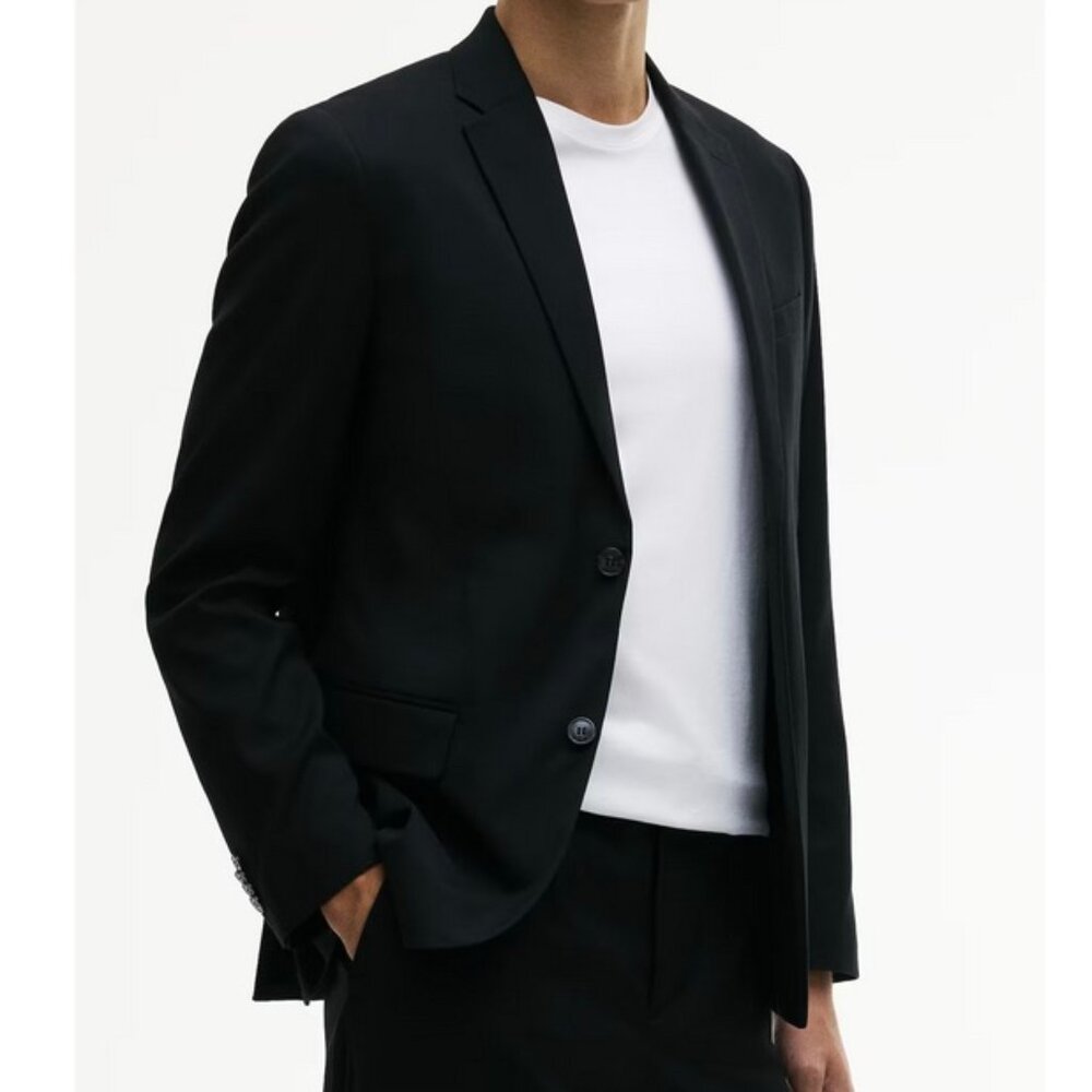 H&M Slim Fit Jacket in Black Mens Size 36R